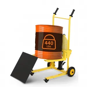 Hydraulic Material Lift, 440Lbs 36" Max Lift, Pallet Stacker Winch Stacker, Forklift, Truck Dolly, Pallet Jack, with Steel Platform, Yellow