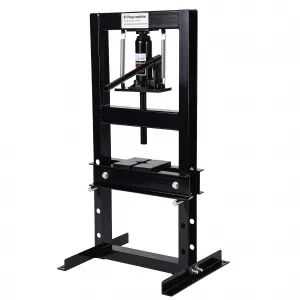 6-Ton Hydraulic H-Frame Shop Press - Heavy-Duty Garage Floor Press with Stamping Plates, Adjustable 3.15"-10.28" for Bending, Straightening, and Installing Bearings & U-Joints, Black