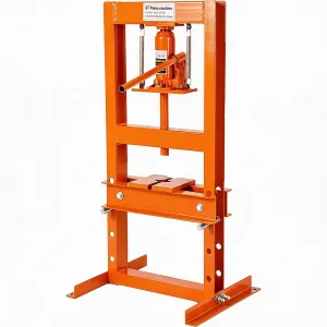 6-Ton Hydraulic H-Frame Shop Press with Adjustable Worktable & Press Plates for Auto Repair Garages & Workshops, Orange