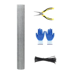 48inch x 50ft Hardware Cloth 1/4 inch Chicken Wire Fencing 23Ga, Hot Dipped Galvanized After Welding Garden Plant Supports Welded Metal Chicken Wire Fence, Poultry Animal Netting Cage Screen