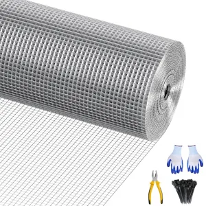 23 Gauge Black Hardware Cloth 48"x50’ Roll, 0.25" Mesh, Heavy Duty Welded Wire, Rust-Resistant Steel, Includes Pliers & Gloves, Garden & Coop Fence