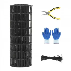 Black PVC Coated Welded Wire Fence 16GA 2"x3" Anti-Rust Durable Vinyl Coating 24"x60' Roll for Yard Garden Poultry Protection