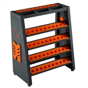 4-Tier CNC Tool Rack - 40 Taper Tool Holder with 70-Tool Capacity, Heavy-Duty Steel Construction for Machine Shops, Black
