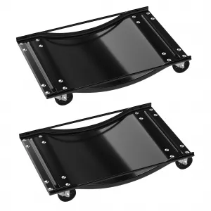 Car Dolly Set of 2, Heavy Duty Wheel Dollies 5000 lbs Capacity, 23.8"x14.4", for Moving Cars & Trucks, Black