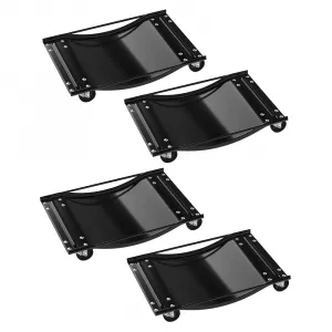 Car Dolly Set of 4, Heavy Duty Wheel Dollies 10,000 lbs Capacity, 23.8"x14.4", for Moving Cars & Trucks, Black
