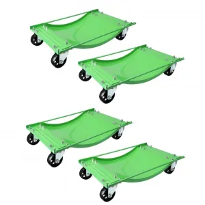 Heavy Duty Car Dolly Set of 4 – Effortless Vehicle Moving for Cars & Trucks, Extra Large 23.8"x14.4", Green