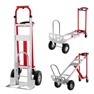 3 In 1 Dolly Cart with Wheels 770Lbs Capacity Heavy Duty Folding Hand Truck Durable Frame Smooth-Rolling Wheels Home Office Warehouse