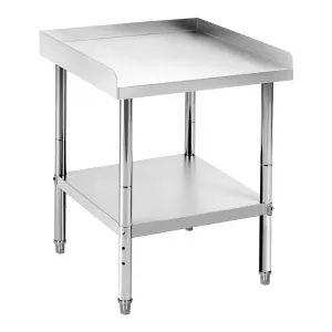 24"L x 24"W x 30"H Stainless Steel Equipment Grill Stand Table  NSF Certified 400 Lbs Capacity Adjustable Legs 2" Edge Baffle Commercial Kitchen