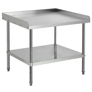 36"L x 30"W x 30"H Stainless Steel Grill Stand Table NSF Certified 400 lbs Capacity Adjustable Legs 2" Edge Baffle Commercial Kitchen Home BBQ
