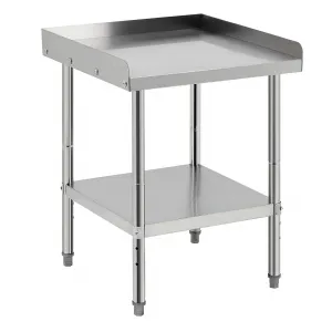 24"L x 24"W x 30"H Stainless Steel Grill Stand Table NSF Certified 400 lbs Capacity Adjustable Legs 2" Edge Baffle for Commercial Kitchen