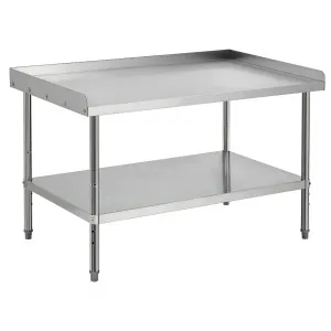 48"L x 30"W x 30"H Stainless Steel Grill Stand Table NSF Certified, 400 lbs Capacity, Adjustable Legs, Removable Safety Baffle, Waterproof Tape, Commercial & Home Use