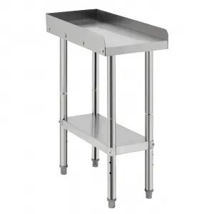 12"L x 24"W x 30"H Stainless Steel Grill Stand Table NSF Certified 400 lbs Capacity Adjustable Legs Removable Baffle for Commercial Kitchen