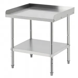 28"L x 24"W x 30"H Grill Stand Table NSF Certified Stainless Steel 400 lbs Capacity Adjustable Legs 2" Edge Baffle Locking Casters for Commercial & Home Kitchens