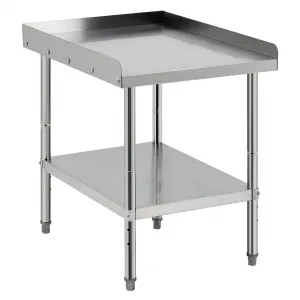 24"L x 30"W x 30"H Stainless Steel Grill Stand Table NSF Certified 400 lbs Capacity Adjustable Legs Removable Baffle 24x30x30 Inch Commercial Kitchen BBQ