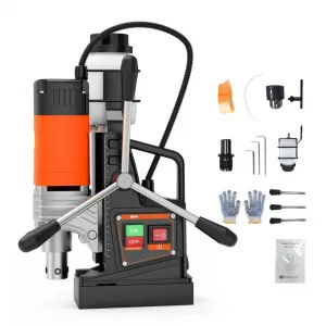 Mag Drill Press 1750W 2" Boring Diameter Portable Magnetic Drill for Metal Surface Industrial and Home Improvement, 810 RPM, Black