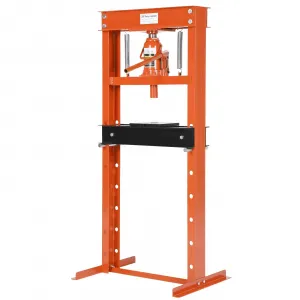 20 Ton Hydraulic Shop Press H-Frame Adjustable Height Movable Plates Dust Cover Garage Professional Orange