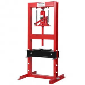 6-Ton Hydraulic Shop Press H-Frame Pneumatic Benchtop Adjustable Height Garage Workshop Red
