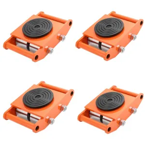 Heavy Duty Industrial Skate Dolly 12 Ton Load Capacity 360° Swivel Casters Carbon Steel Non-Slip Tray 4 PCs for Factories and Workshops
