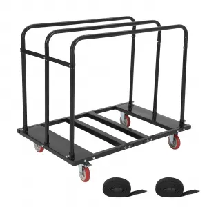 Folding Table Cart Heavy Duty Drywall Cart 1800 LBS Capacity 5" PU Swivel Wheels Steel Powder-Coated Durable Party Events Factory Warehouse