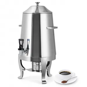 3.4 Gallon Stainless Steel Insulated Drink Dispenser with Spigot, Hot & Cold Beverage Hub for Coffee, Tea, Water, 13L, Silver