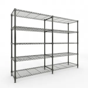 5-Tier Metal Storage Shelves, Heavy Duty Garage Shelving Unit 1325LBS Capacity, Adjustable Wire Rack Standing Storage Shelf Organizer for Kitchen Pantry Home&Commercial, 15.7"D x 70.8"W x 70.5"H