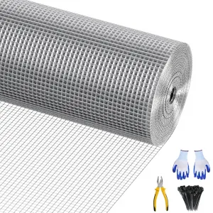 Hardware Cloth 1/4",  48" x 100' 23 Gauge Galvanized Wire Mesh Roll, Wire Fence for Garden Guard Poultry Netting