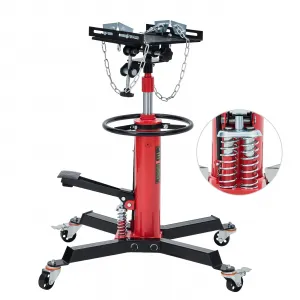 Hydraulic Transmission Jack, 1,322 LB Capacity, High Lift with Dual Plungers, 360° Rotation, 30° Tilting Saddle, for Home Garage & Auto Shop, Red