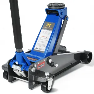 3 Ton Low Profile Hydraulic Racing Floor Jack with Dual Piston Quick Lift Pump Heavy Duty Steel Overload Protection 5-13.39 Inch Car SUV Truck, Blue