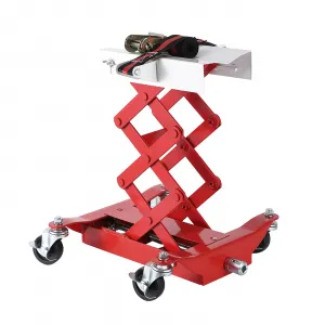 450 LBS Capacity Low Profile Transmission Jack with 2M Safety Straps, 7-23 in Lift Range, Heavy Duty Auto Repair Lifting Jack, Red, Compact Vehicles