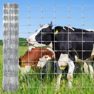 Livestock Fence, 4Ft x 164Ft Galvanized Wire Fencing, Cattle Farm Fence, Deer Fences, Heavy Zinc Goat Fences for Goat Deer Yard Livestock Protection