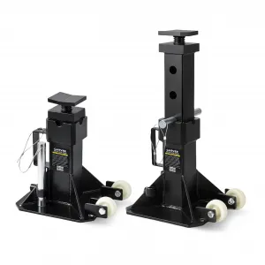 22 Ton Jack Stands, Heavy-Duty Pin-Type Car Jack Stands with Lock, 2 Caster Wheels, Wide Base Safety Design, Adjustable Height (13.8"-19.7") for Trucks, Trailers, and Equipment, Black
