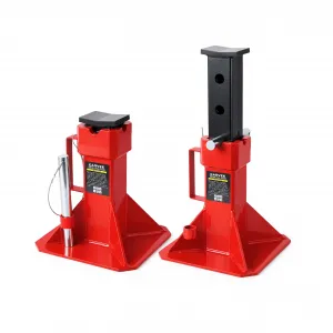 22 Ton Jack Stands, Heavy-Duty Pin-Type Car Jack Stands with Lock, Wide Base Safety Design, Adjustable Height (13.8"-19.7") for Trucks, Trailers, and Equipment, Red