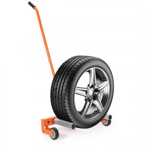 Adjustable Tire Wheel Dolly 330LBS Tire Lifter for 23.5"-43.5" Wheels, Universal Fit, Black, Ergonomic Handle