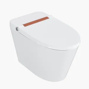 Elongated Smart Toilet with Bidet, Auto Open/Close Lid, Heated Seat, Auto & Foot Flush, Warm Wash & Dryer, Night Light and LED Display, ADA Comfort Height, Blackout Flush for Bathroom, Rose Gold