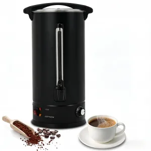 16 L/110 Cups Coffee Urn Double Wall Stainless Steel Coffee Maker for Buffet Catering Wedding Black