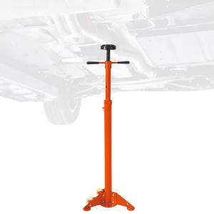 Adjustable Under Hoist Support Stand – 3/4 Ton (1653 lbs) Capacity – Heavy Duty Screw Jack – 38-75 Inch Height Range – With Wheels – Triangular Base (975-1915mm), Orange