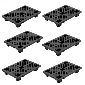 Interlocking Plastic Pallet 23.6x15.7" Heavy Duty Waterproof HDPE Breathable Grid Lightweight Stackable Forklift Compatible for Garage Workshop