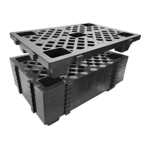 Interlocking Plastic Pallets 23.6"x15.7" Heavy Duty Waterproof HDPE Lightweight Stackable for Garage Basement Storage