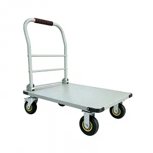 Platform Truck Cart 1800LBS Capacity Foldable Handle Steel Frame 6" Swivel Wheels with Brakes Warehouse & Moving