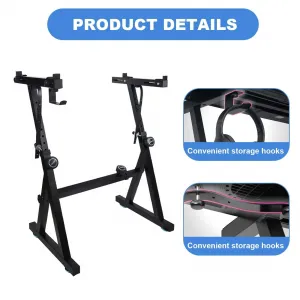 Keyboard Stand Piano Z-Style Heavy Duty Stable Adjustable Height Width Non-Slip Pads Portable for 44-88 Keys Electric Pianos