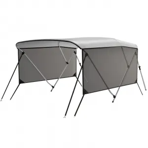 3 Bow 6'L x46" H x54"-60" W Bimini Tops UV Protection Adjustable Poles Marine Grade Canvas Easy Install