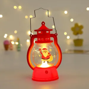 Christmas LED Light 3 Modes Battery Powered Smokeless Vintage Christmas Lamp Christmas Decoration for Small Spaces red Backpack