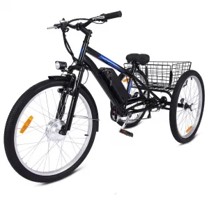 3 Wheel Electric Bicycle for Men Women, 350W Motor Electric Tricycle for Adults, 26" Fat Tire Motorized Bicycle w/ 36V 10Ah Removable Battery, 7 Speed Electric Trike up to 50+ Miles, 3 Modes