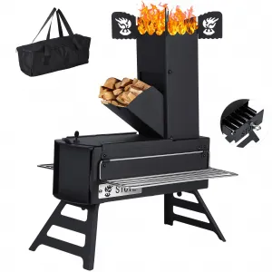 Rocket Stove for Camping,Portable Camping Stove for Cooking Wood Burning,Collapsible Backpacking Wood Stove,Minute Man Rocket Camp Stove, Outdoor Minuteman Cooking Stove, Stove Outdoor