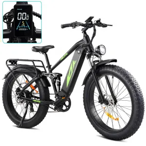 Electric Bike - 26" Fat Tire, 1000W Dual Motor Fat Tire Electric Bike, 48V 18Ah , 35mph Speed, Hidden Battery Mountain E Bike for Off Road，Electric Bike with Throttle & Pedal Assist, Hydraulic Brakes