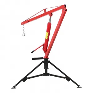 Hydraulic Hitch-Mount Truck Crane Professional 2-Inch Hitch Receiver, 3 Adjustable Capacities: 500 lbs, 750lbs, 1000 lbs (MAX) Red