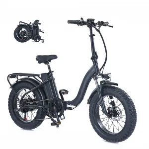 Folding E-Bike, 500W Brushless Motor, 20" Mountain Bike for Adults, 48V/13Ah Removable Battery, Max Speed 28 Miles/Hour, Use LCD Display, 4 Modes