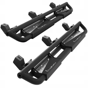 Running Boards Triple Tube 6-inch Drop Step Q235B Steel Powder-Coated Side Steps for 2005-2023 Toyota Tacoma Double Cab Off-Road