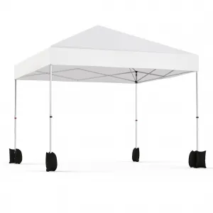 10x10ft Pop-Up Canopy Tent - Enhanced Size & Coverage, Premium Oxford Fabric, Adjustable Height, Quick Setup, Wheeled Bag for Patio & Events