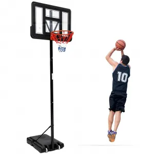 Basketball Hoop Outdoor 8.3ft Adjustable for Kids, Portable Basketball Hoop Goal System for Kids and Youth in Backyard/Driveway/Indoor, 33 Inch Shatterproof Backboard & High Intensity HDPE Base